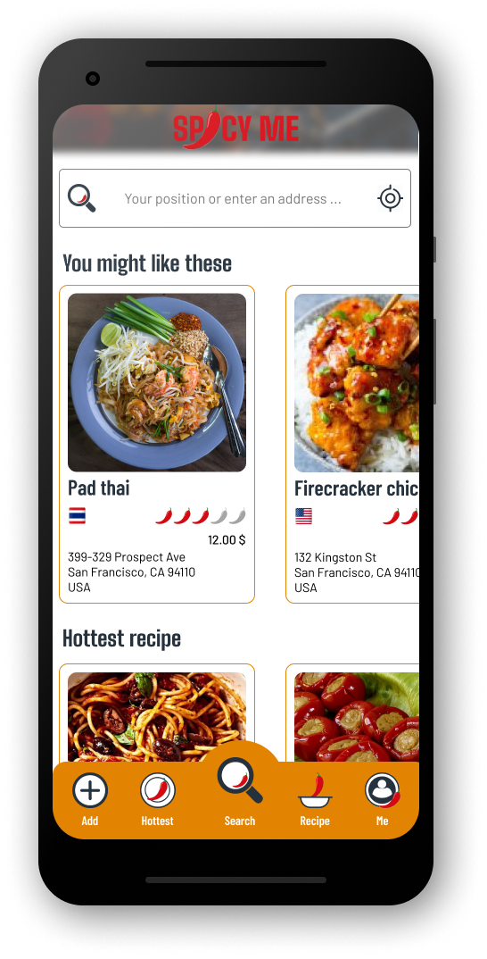 spicy app mobile preview